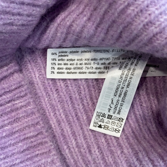 Zara Crew Neck Cropped Sweater - Lilac/Lavender Size S - Picture 9 of 9